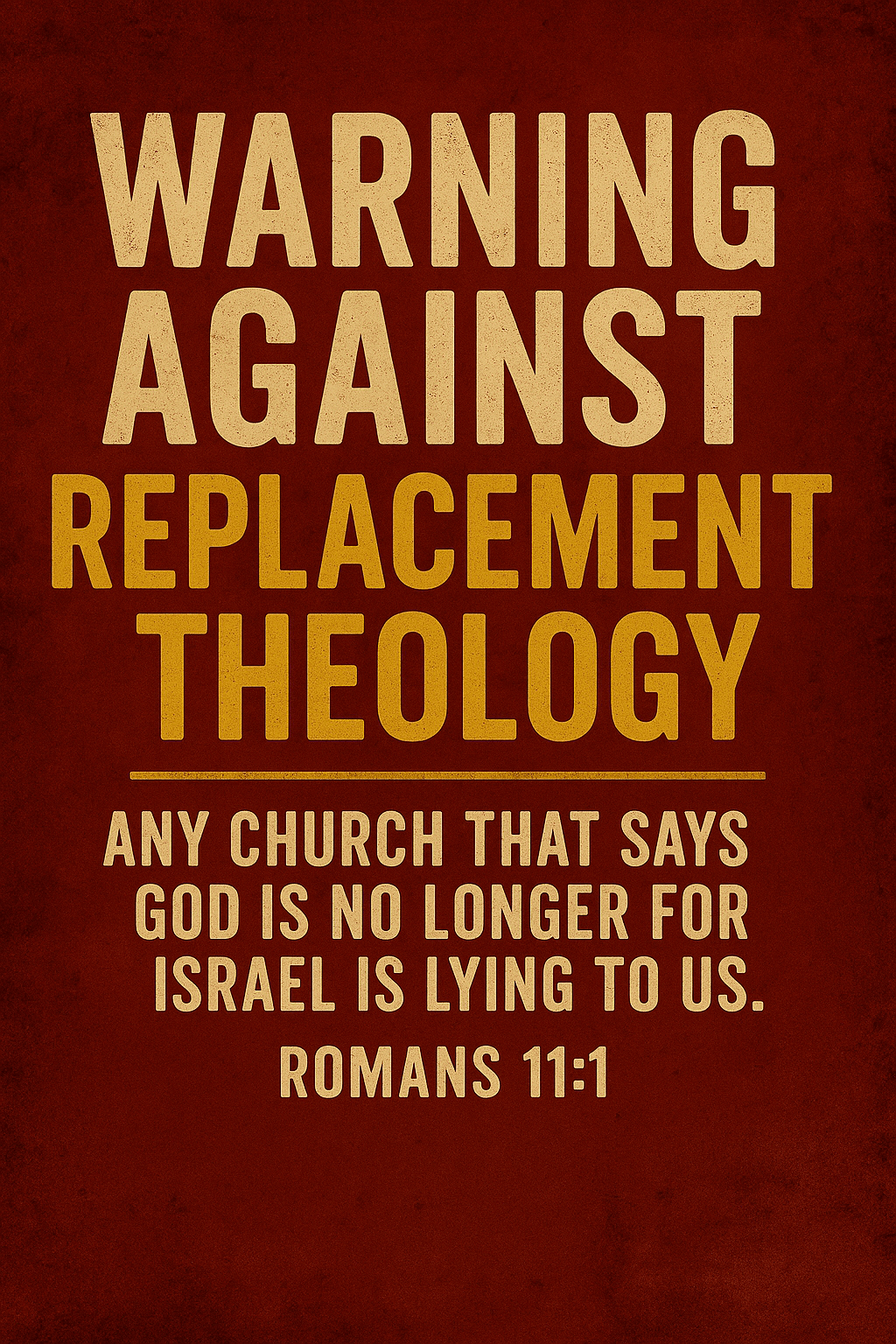 🚨 Replacement Theology Is a Lie — And It’s Time to Wake Up!&nbsp;🚨